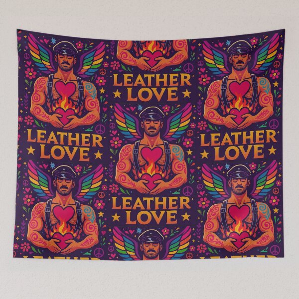 Item preview, LGBTQ Gay Leather Pride Valentine Rainbow Gay Pride Graphic Design designed and sold by ItsAKinkThing.