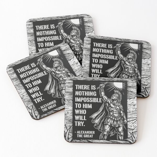 Item preview, Alexander the Great Impossible Quote Warrior Woodcut Art designed and sold by AbstractAuraArt.