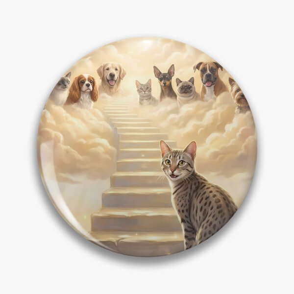 Item preview, Egyptian Mau on Stairway to Heaven Looking Back designed and sold by PetMemorialArt.