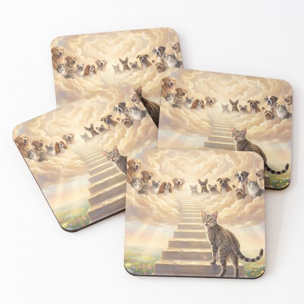 Item preview, Egyptian Mau on Stairway to Heaven Looking Back designed and sold by PetMemorialArt.