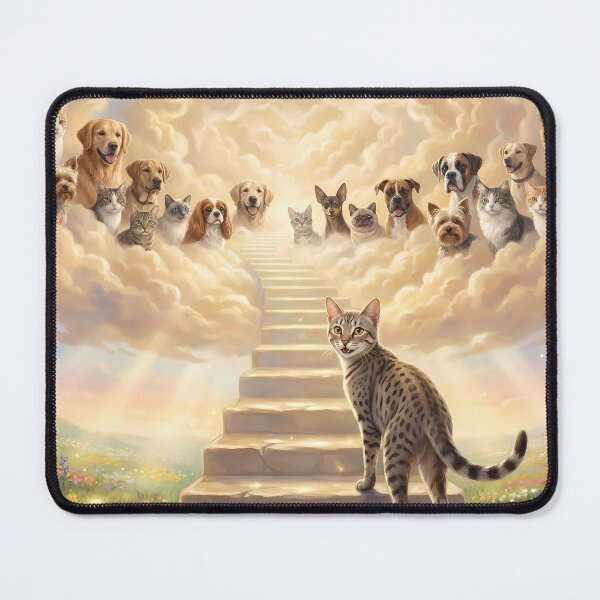 Item preview, Egyptian Mau on Stairway to Heaven Looking Back designed and sold by PetMemorialArt.