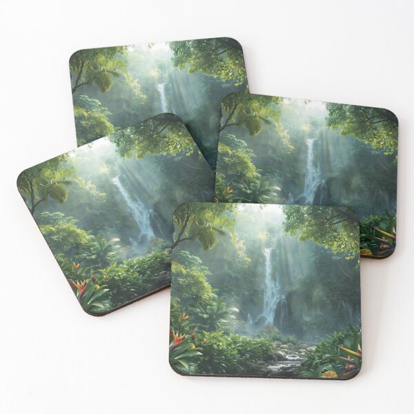 Item preview, BEAUTIFUL JUNGLE WATERFALL nature lover nature enthusiast trail therapy adventures jungle exploration forest river designed and sold by Jt41.