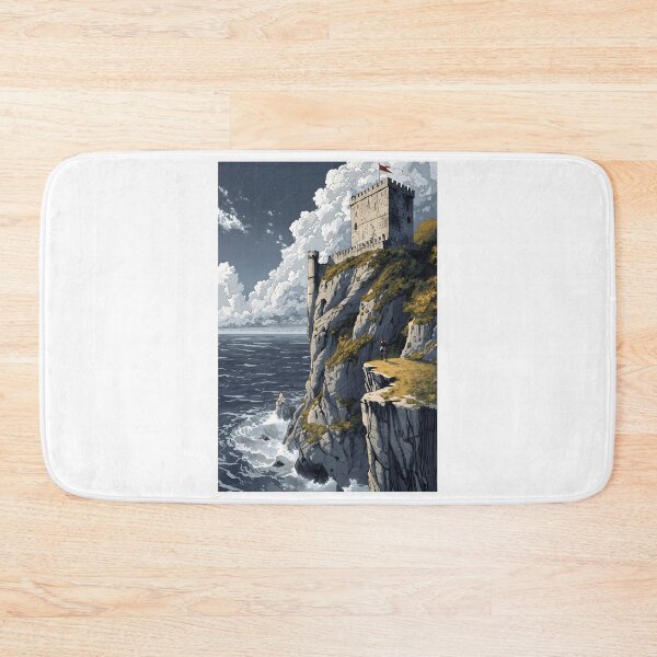 Item preview, Fortress at the Edge of the World Poster Sumi-e Ukiyo-e ink Art designed and sold by blacksealstudio.