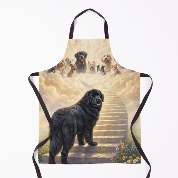 Item preview, Newfoundland Dog on Stairway to Heaven Looking Back designed and sold by PetMemorialArt.
