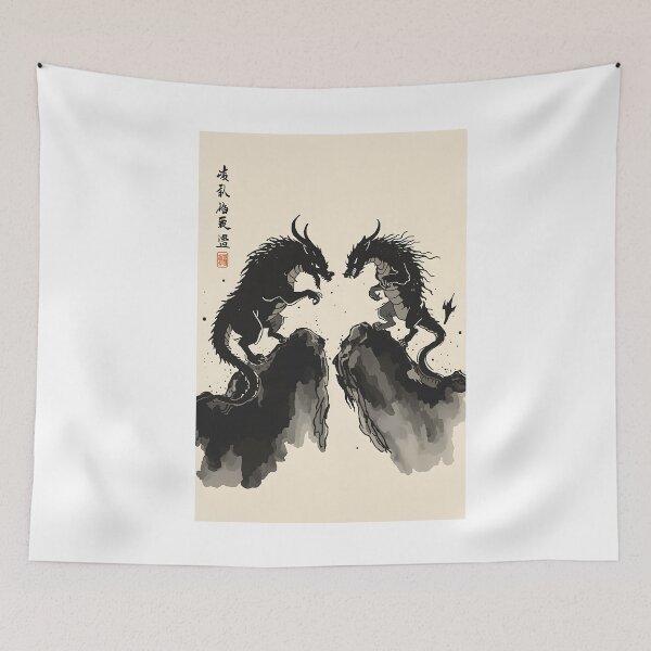 Item preview, Clash of Ancient Beasts – Epic Ink Confrontation designed and sold by blacksealstudio.