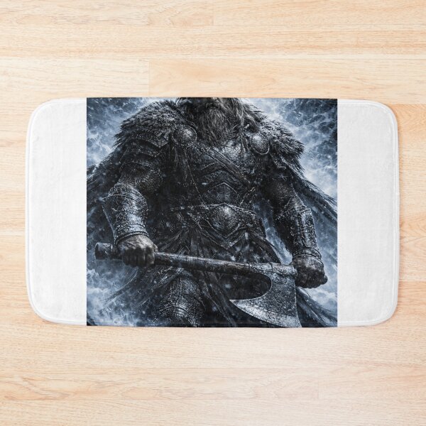 Item preview, Ice Viking Warrior in Snowstorm – Nordic Winter Fantasy Art designed and sold by Zen-pattenrs.