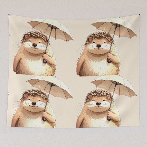 Item preview, Hedgehog with umbrella designed and sold by Creative Visualize.