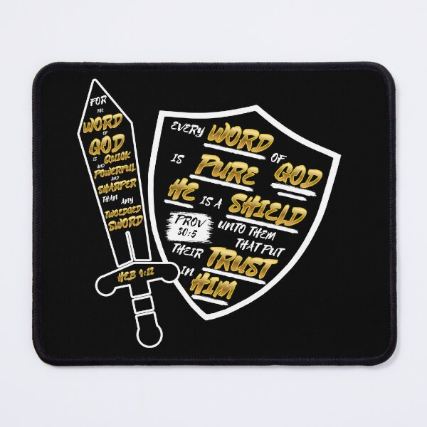 Item preview, Bible Sword and Shield Hebrews 4:12 Proverbs 30:5 designed and sold by Clothed in Scripture.