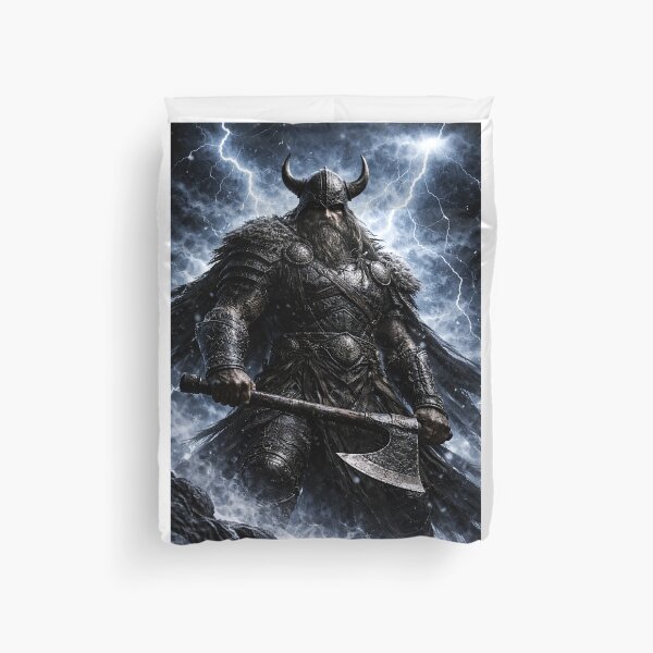 Item preview, Storm Viking Warrior with Lightning – Epic Norse Battle Aesthetic designed and sold by Zen-pattenrs.