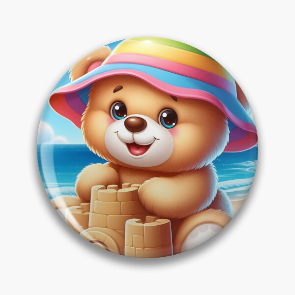 Item preview, Cute Teddy Bear Sandcastle Beach Cartoon designed and sold by CuteThingsWorld.