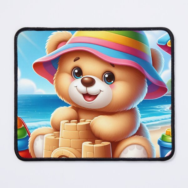 Item preview, Cute Teddy Bear Sandcastle Beach Cartoon designed and sold by CuteThingsWorld.