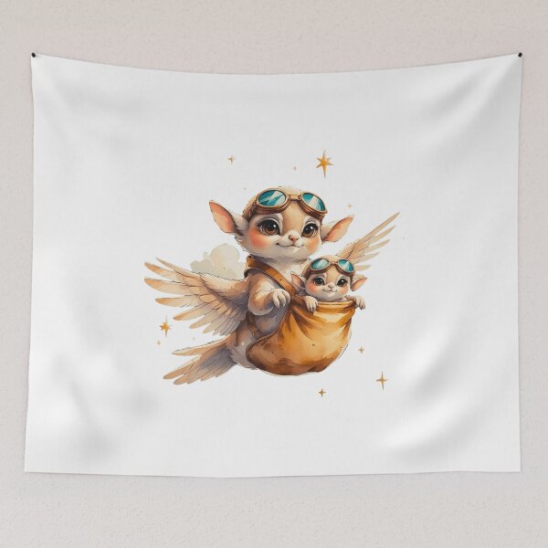 Item preview, Cute Sugar Glider Mom and Baby Aviator with Goggles Watercolor designed and sold by AQUILAKREO.