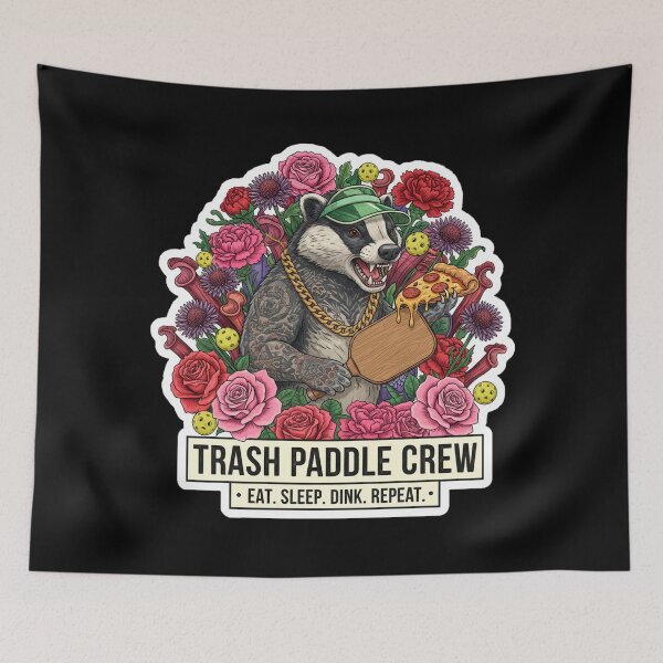 Item preview, Badger Pickleball Trash Paddle Crew - Funny Eat Sleep Dink Repeat Art designed and sold by DogLord.