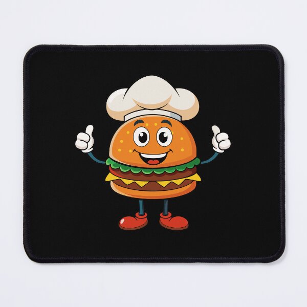 Item preview, Funny Burger Chef Cartoon – Cute Fast Food Character Illustration designed and sold by Graphizia.