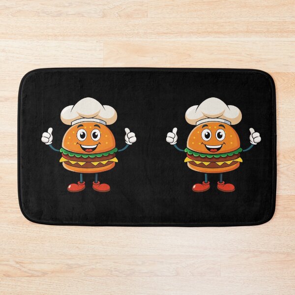 Item preview, Funny Burger Chef Cartoon – Cute Fast Food Character Illustration designed and sold by Graphizia.