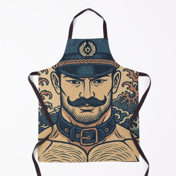 Item preview, Vintage Gay Leather Wave Ukiyo‑e Series Gay Pride Graphic Design designed and sold by ItsAKinkThing.
