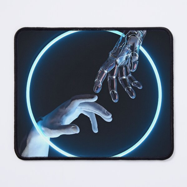 Item preview, Human & Machine – Digital Touch in a Neon Circle designed and sold by Dyan4.