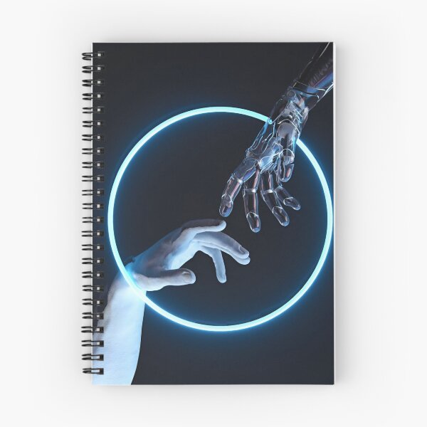 Item preview, Human & Machine – Digital Touch in a Neon Circle designed and sold by Dyan4.
