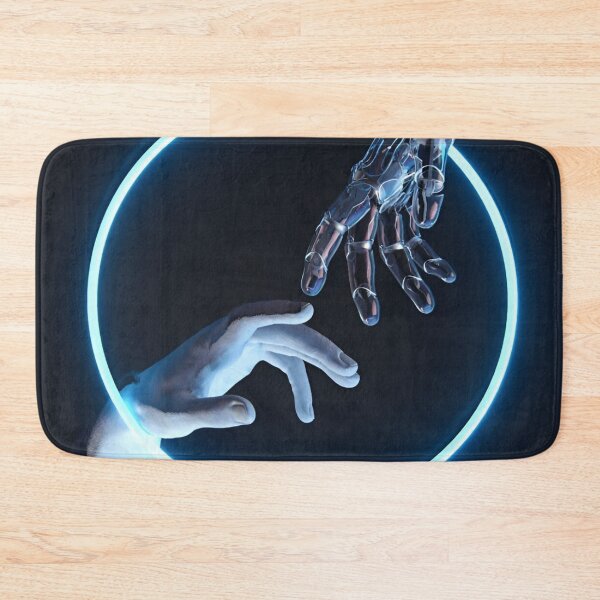 Item preview, Human & Machine – Digital Touch in a Neon Circle designed and sold by Dyan4.