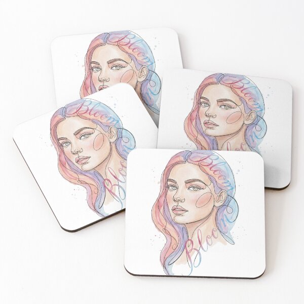 Item preview, Minimalist One Line Woman Face Art - Vibrant "Bloom" Floral Concept designed and sold by NonditStudio.