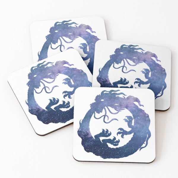 Item preview, Cosmic Blue Galaxy Dragon Circle Indigo Nebula Art designed and sold by Reminixi.