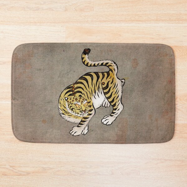 Item preview, Korean Guardian Tiger A - Vintage Folk Art for Protection and Luck designed and sold by QamarART Paintings.