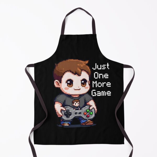 Aperçu de l'œuvre Just One More Game Pixel Art Chibi Gamer Boy créée et vendue par IvoryArtDesign.