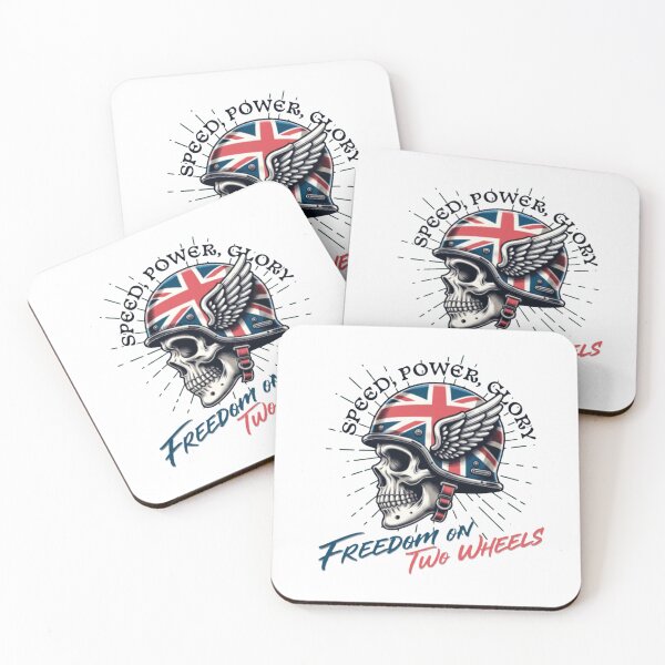 Item preview, Retro British Biker Skull — Vintage Motorcycle Helmet Illustration with Wings and Union Jack designed and sold by Colorful-Garden.