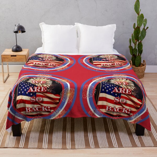Item preview, We Are So Back – Patriotic Fireworks Emblem designed and sold by Oceandiana.
