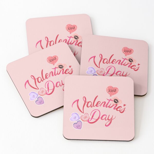 Item preview, Valentines Day Hot Pink Purple Red Holiday Gift Love Hug Kiss Text Stickers Cards Wall Art TShirts Prints Home Stationary Notebooks Decoration Hat Tops Work School Office Kitchen Home Redbubble Shop designed and sold by Saritas Boutique Shop.