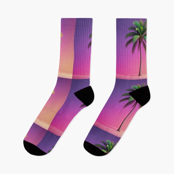 Item preview, Surreal Neon Palm Tree – Tropical Minimalist Gradient Art designed and sold by PixelVibe782.