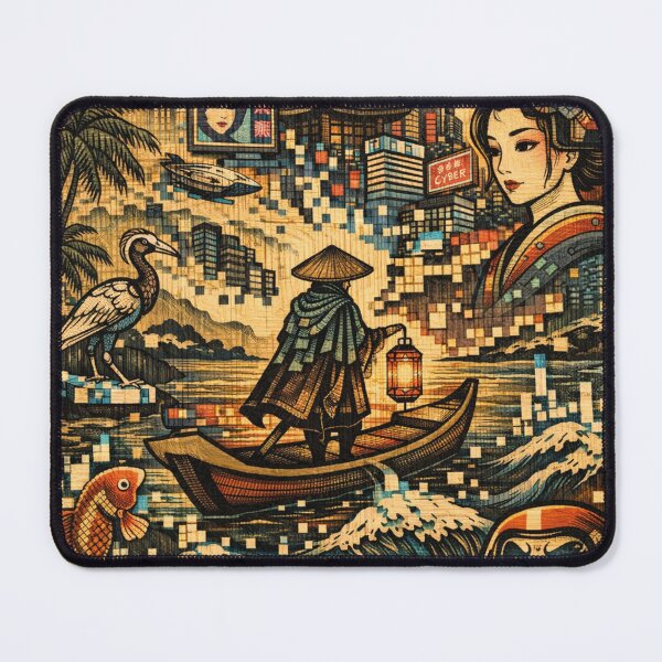 Item preview, Floating World of Pixels – Japan Retro Design designed and sold by Mauswohn.