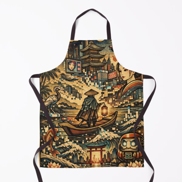 Item preview, Floating World of Pixels – Japan Retro Design designed and sold by Mauswohn.