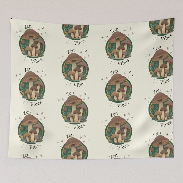Item preview, Zen Vibes Mushrooms Plant Calm Relax Sticker Prints Card Coffee Cup Wall Redbubble Shop TShirt Hat Stationary Notebook Work Home Decoration Gift School Office designed and sold by Saritas Boutique Shop.