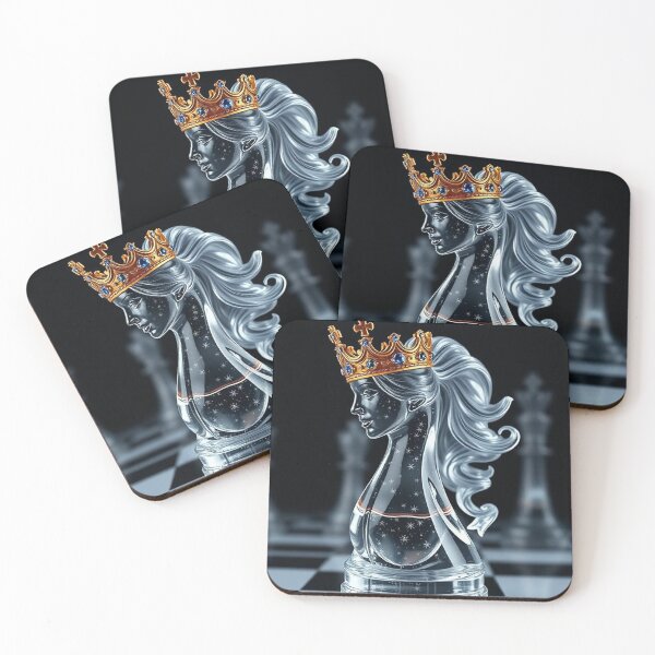 Item preview, Crystal Chess Queen – Elegant Female Figurine with Regal Crown designed and sold by PixelVibe782.