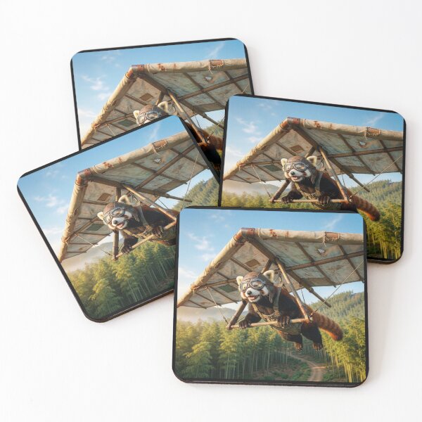 Item preview, Red Panda Flies over Bamboo Grove designed and sold by Tridentulus.