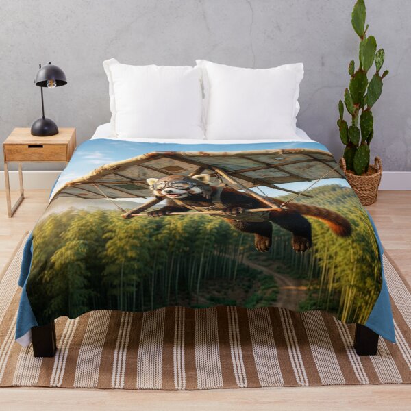 Item preview, Red Panda Flies over Bamboo Grove designed and sold by Tridentulus.