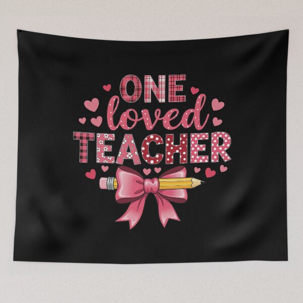 Item preview, Retro Valentine Teacher One Loved Teacher Coquette Bow designed and sold by OlakunleOloroz.