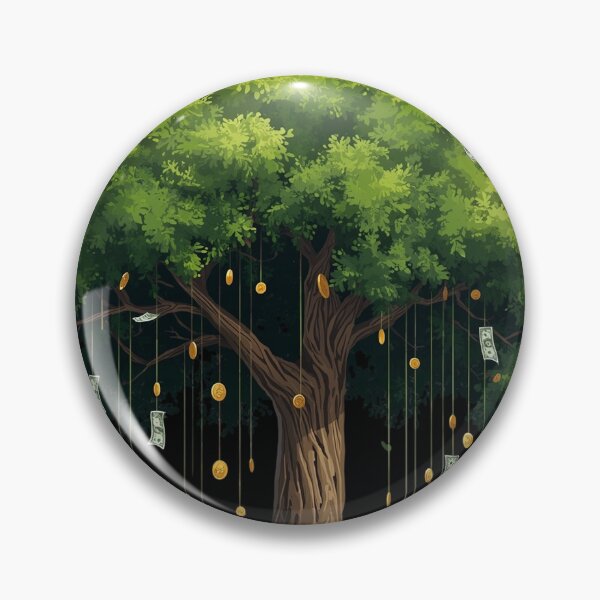 Item preview, Money Tree Illustration – Wealth and Prosperity Digital Artwork designed and sold by PixelVibe782.