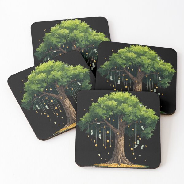 Item preview, Money Tree Illustration – Wealth and Prosperity Digital Artwork designed and sold by PixelVibe782.