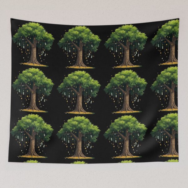 Item preview, Money Tree Illustration – Wealth and Prosperity Digital Artwork designed and sold by PixelVibe782.