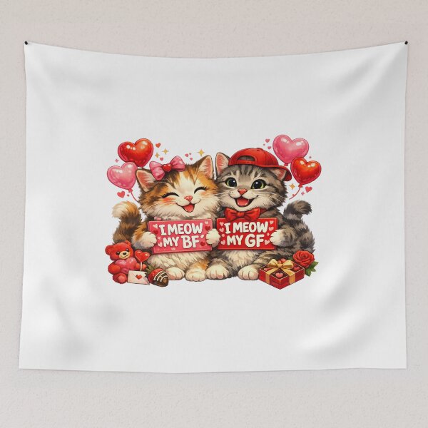 Item preview, Cute Valentine Cat Couple Funny Cat Gift designed and sold by PluffyPanda.