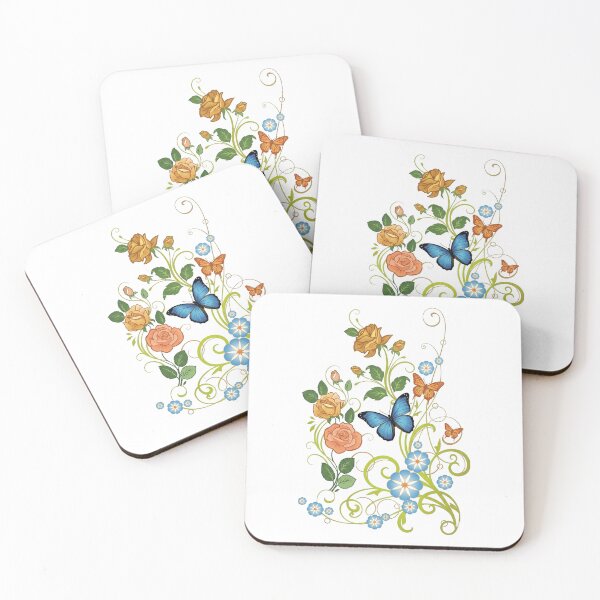 Item preview, Colorful Roses and Butterflies Garden Floral Botanical Art designed and sold by Reminixi.