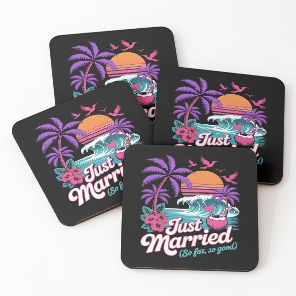Item preview, Just Married So Far So Good Palm Tree Honeymoon designed and sold by Tatianamiobi.