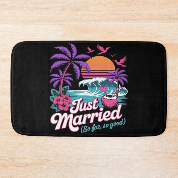 Item preview, Just Married So Far So Good Palm Tree Honeymoon designed and sold by Tatianamiobi.
