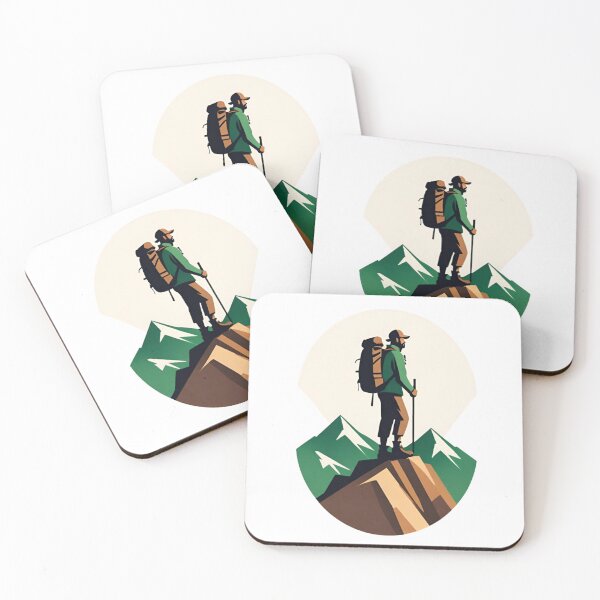 Item preview, Mountain Hiker Illustration – Adventure Hiking and Outdoor Explorer Art designed and sold by AlxVel.