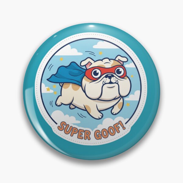 Item preview, Super Goof Bulldog Superhero Cartoon designed and sold by PrintBreeze.