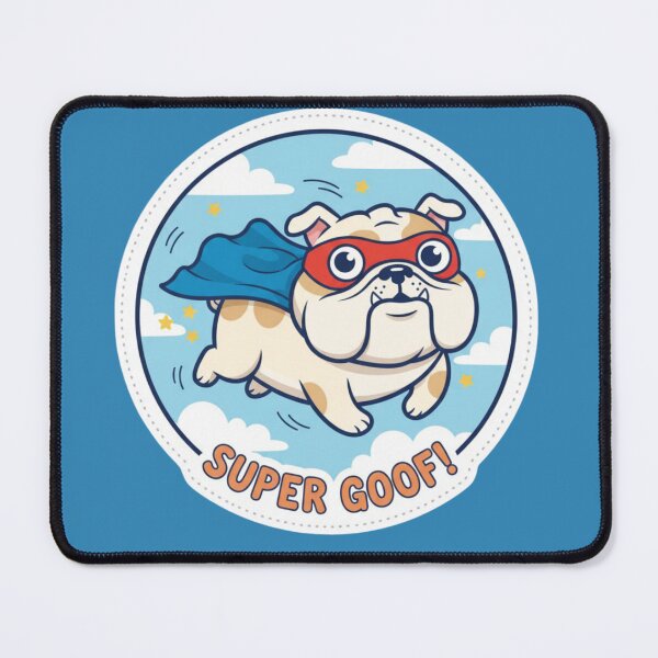 Item preview, Super Goof Bulldog Superhero Cartoon designed and sold by PrintBreeze.