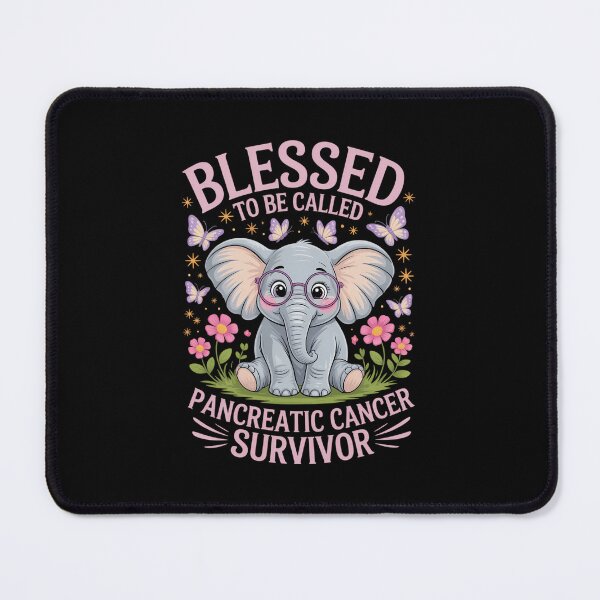 Item preview, Pancreatic Cancer Elephant Purple Ribbon Blessed Survivor designed and sold by FaithAbbott.