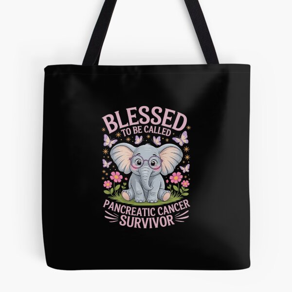 Item preview, Pancreatic Cancer Elephant Purple Ribbon Blessed Survivor designed and sold by FaithAbbott.